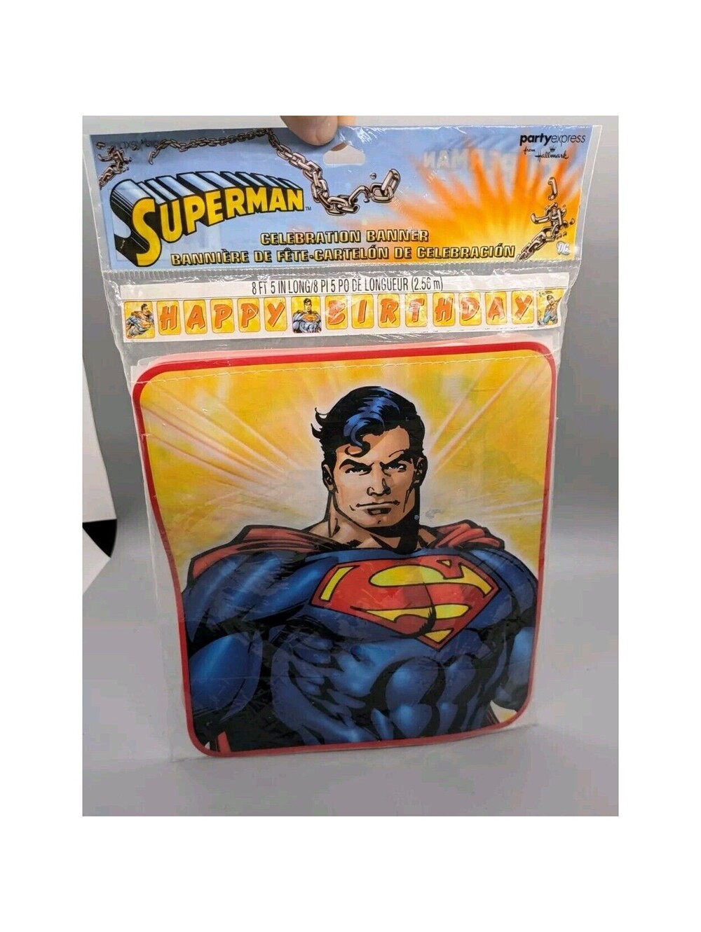 Superman DC Comics Party Express Hallmark Happy Birthday 8'-5" Long Banner